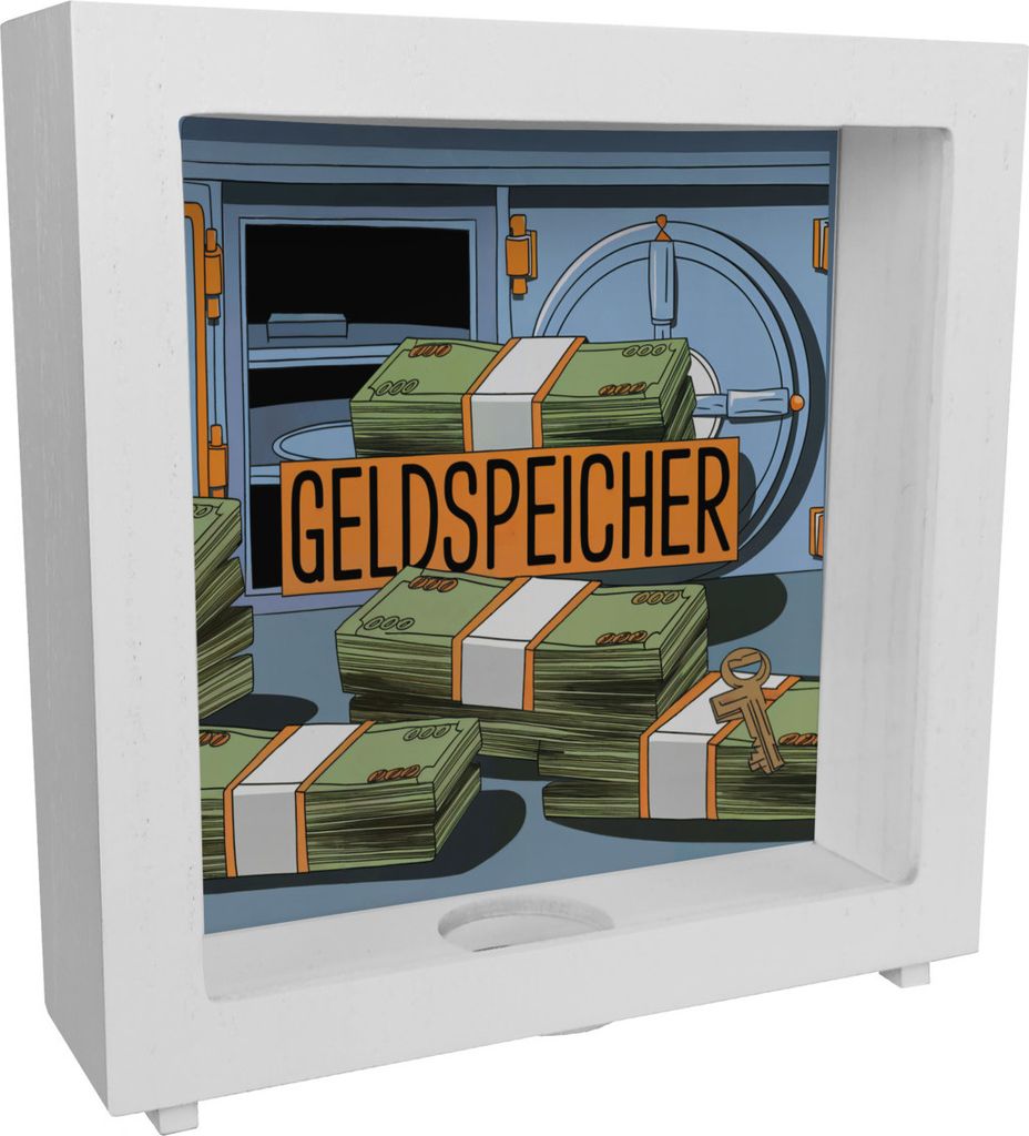 Geldspeicher Rahmen Spardose aus Holz - Safe Sparschwein