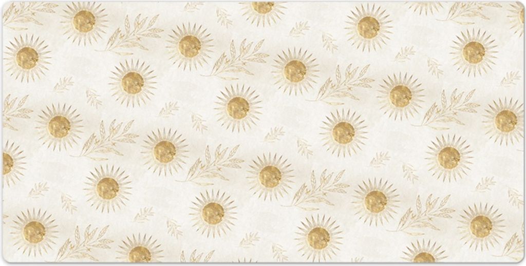 Tischunterlage - Mauspad - 90x45 cm - Laptop Schreibtischmatte - Goldene Sonne Blätter