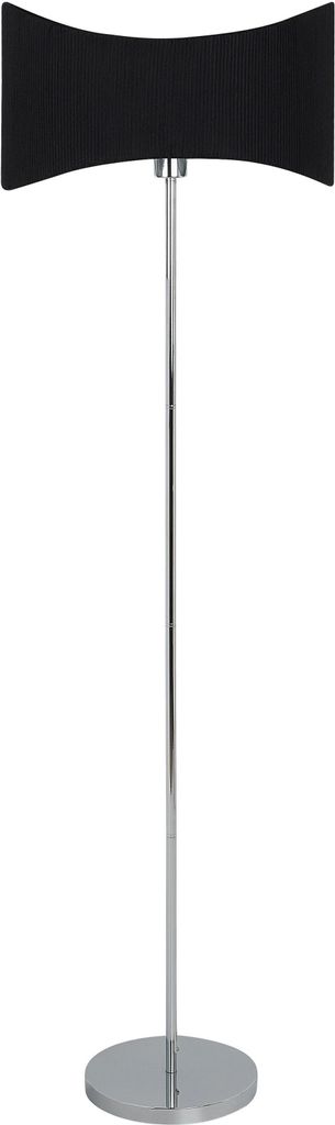 BELIANI Stehlampe Silber Metall 153 cm mit Stoffschirm Kunstseide Wellenform Gewellt 1-Flammig Modern Wohnzimmer Leuchte Stehleuchte Bodenlampe