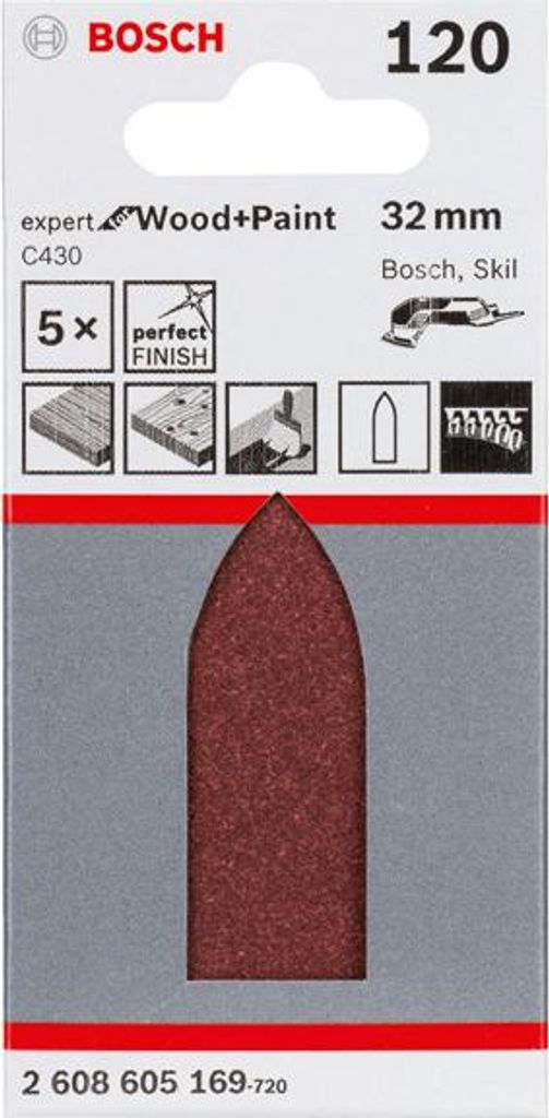 Schleifblatt C430, 32 mm, 120, ungelocht, 5er-Pack Produktbild 