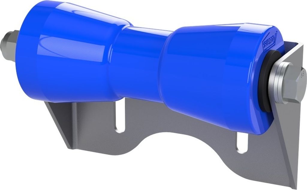 Polyurethan Kielrolle mit Halter U Sliprolle Bootstrailer Sliphilfe verzinkt SUPROD, 200 mm, blau