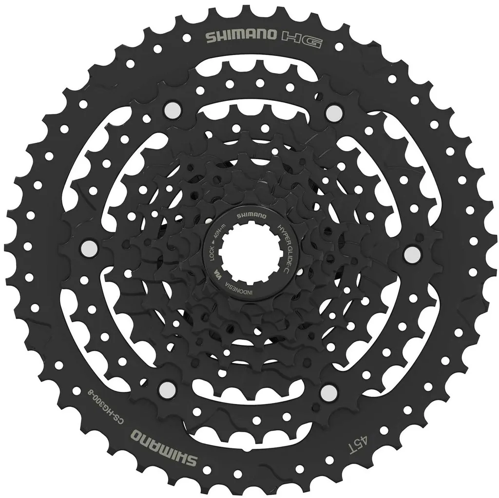 Cassette Shimano CS-HG300 11-45T Argent avec Technologie Hyperglide