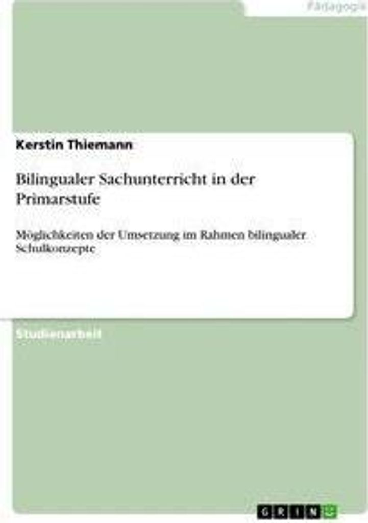 Bilingualer Sachunterricht in der Primarstufe