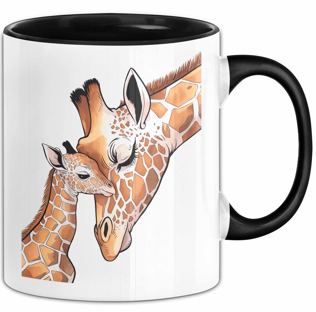 Giraffenmama Tasse Geschenk Lustige Geschenkidee Spruch (Schwarz)