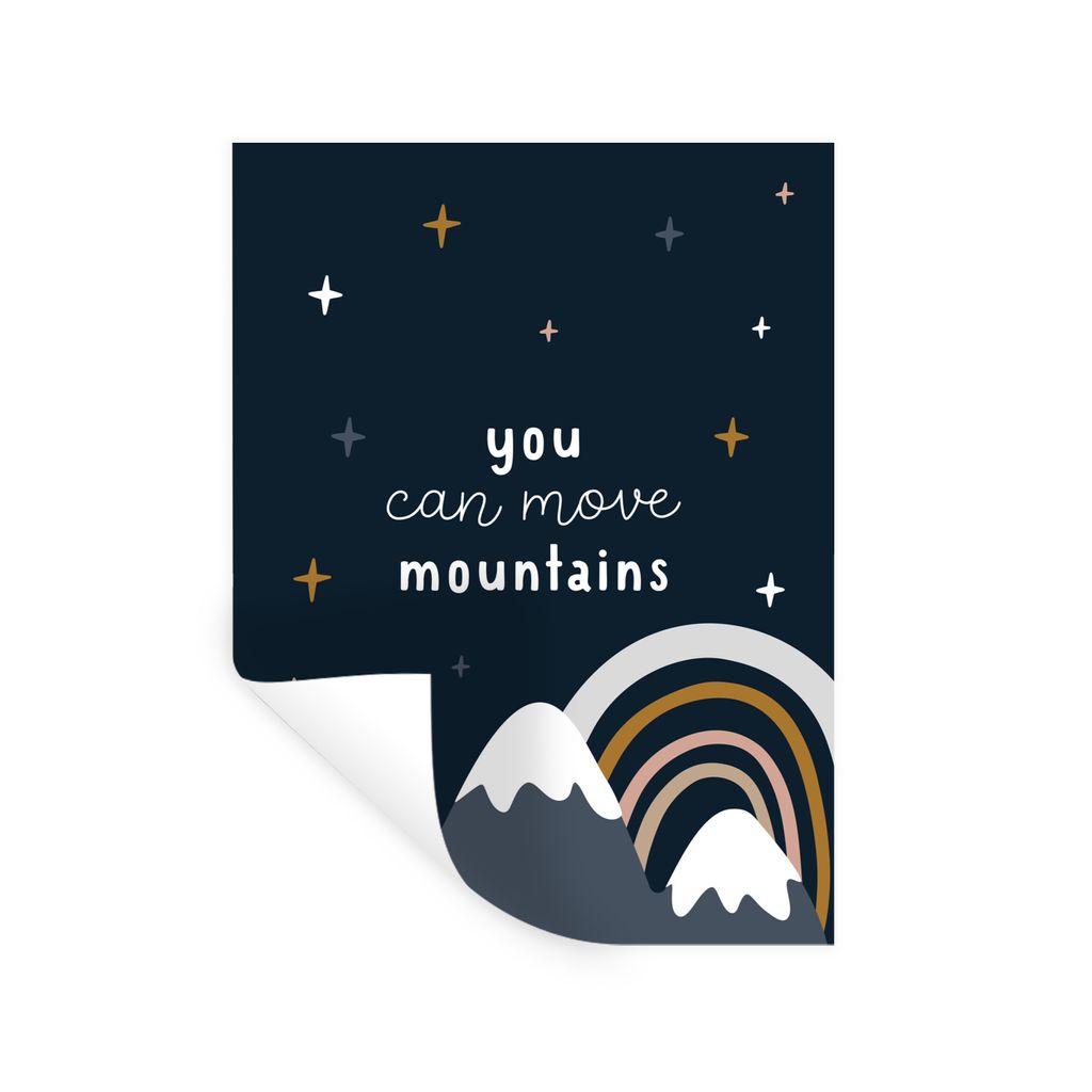 MuchoWow Wandtattoo Wandsticker Wandaufkleber Zitate - Sprichwörter - Du kannst Berge versetzen - Kinder - Baby - Jungen - Mädchen 120x160 cm S...