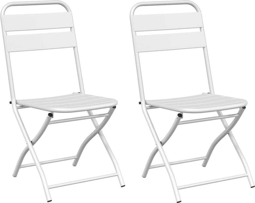 vidaXL Gartenklappstuhl 2 pcs Weiß 42 x 52 x 82 cm