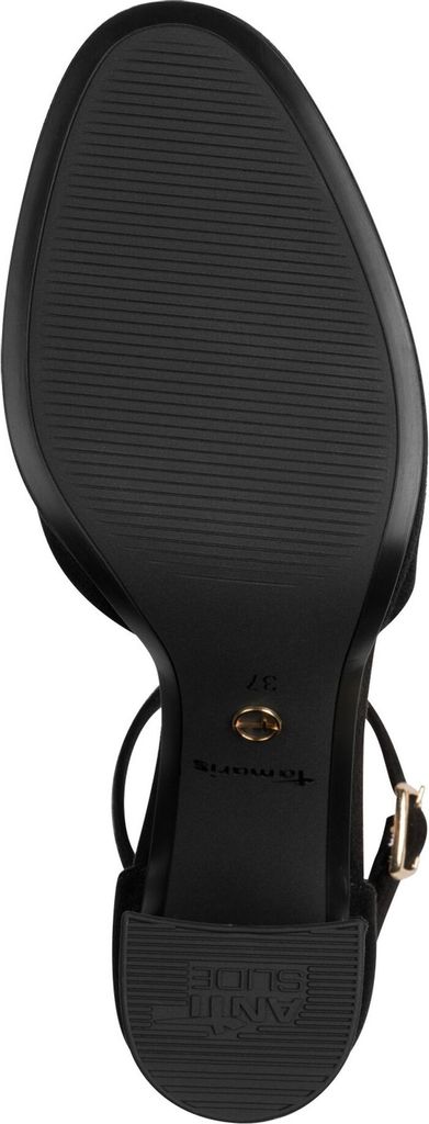 Tamaris Damen Pumps offen mit Fesselriemen und Blockabsatz 1-22463-45, Größe:41 EU, Farbe:Schwarz