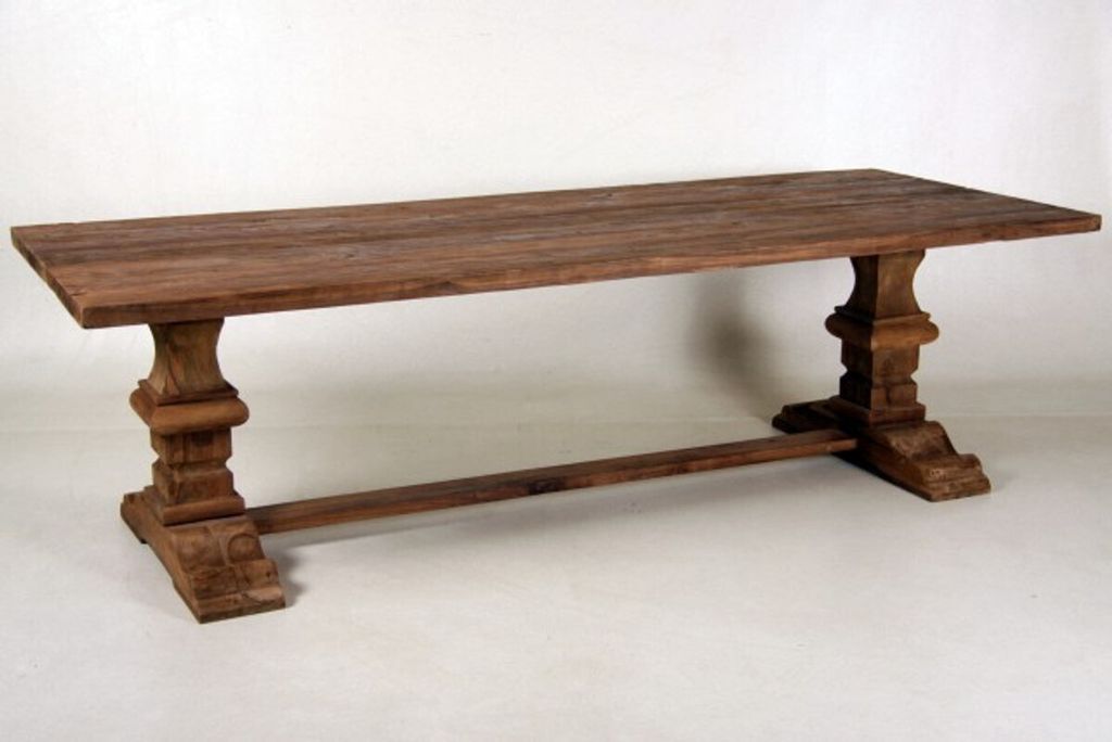 Casa Padrino Vintage Teak Esstisch Holzfarben Rustikal Massiv - Landhaus Stil Tisch Teakholz