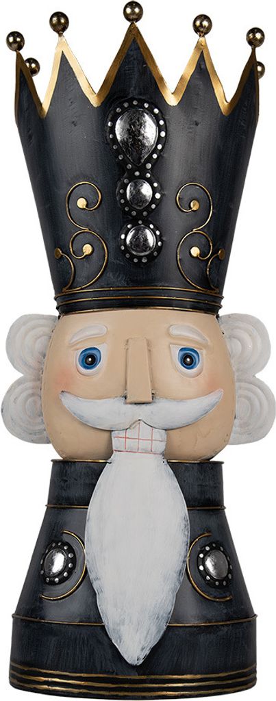 Clayre & Eef Weihnachtsdekoration Nussknacker 68 cm Grau Metall