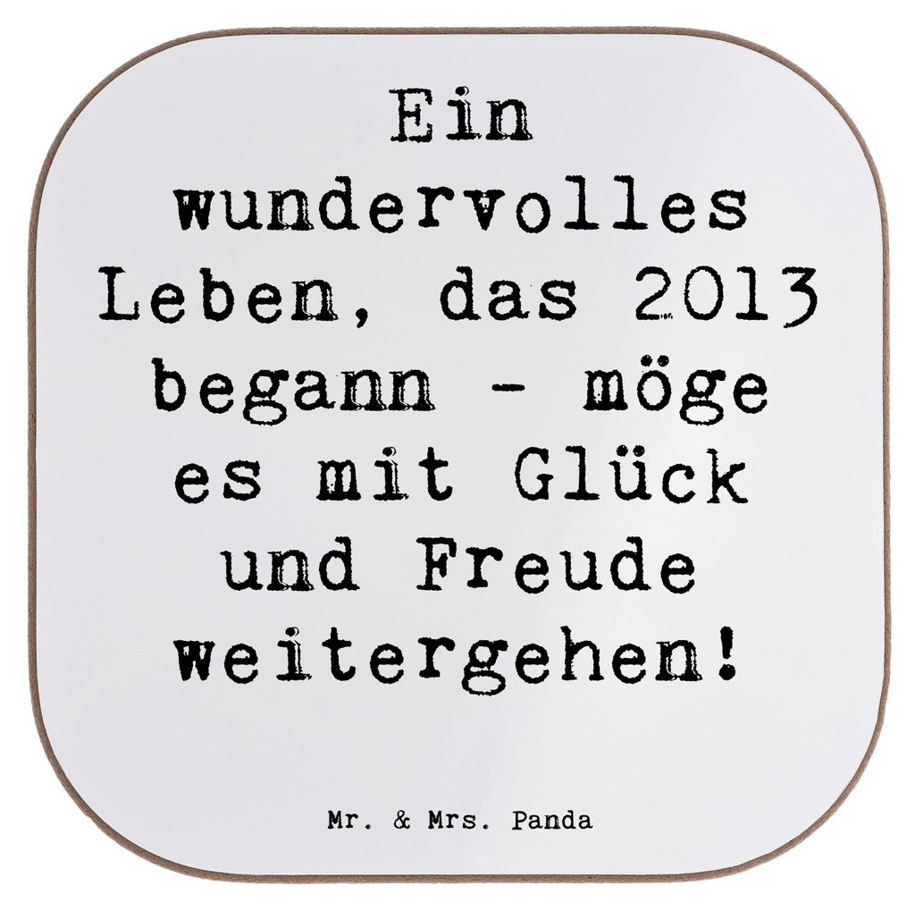 Mr. & Mrs. Panda Untersetzer für Gläser Spruch 2013 Geburtstag Wundervoll - Weiß - Geschenk, Alter, Glück, Tischuntersetzer, Coaster, Geburtsta...