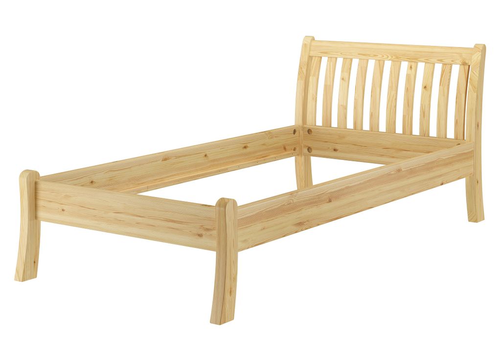 Gästebett Einzelbett Echtholzbett 100x200 hohe Sitzkante Kiefer massiv V-60.61-10Federleisten