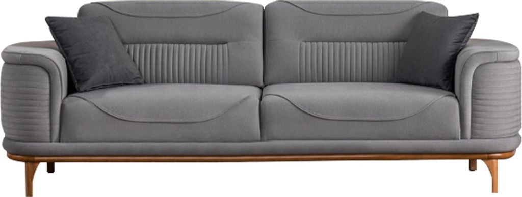 Modernes Graues Sofa Hochwertiges Textil für ein Wohnzimmer Neu