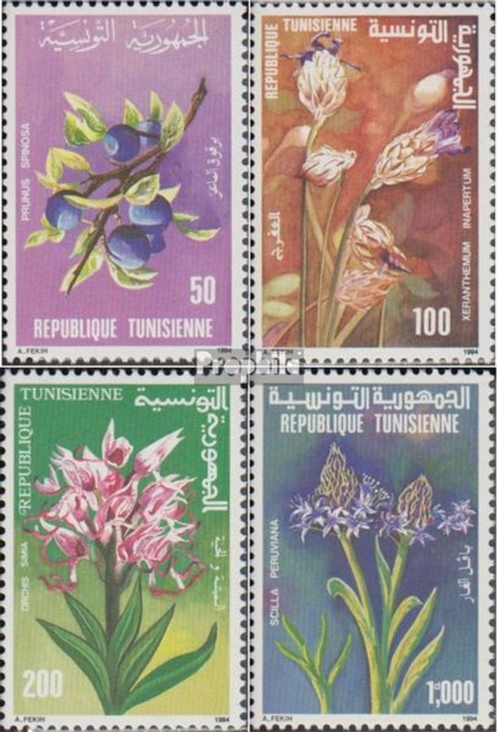 Briefmarken Tunesien 1994 Mi 1286-1289 (kompl.Ausg.) postfrisch Flora