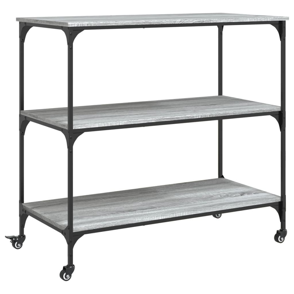 vidaXL Küchenwagen Grau Sonoma 102x50x95 cm Holzwerkstoff