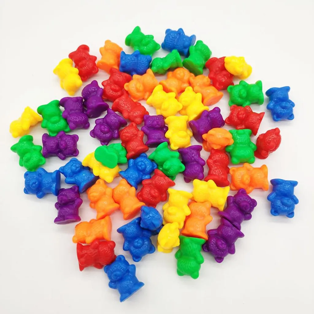 Oursons à compter colorés et gobelets de tri : jeu mathématique 72 pcs - 3