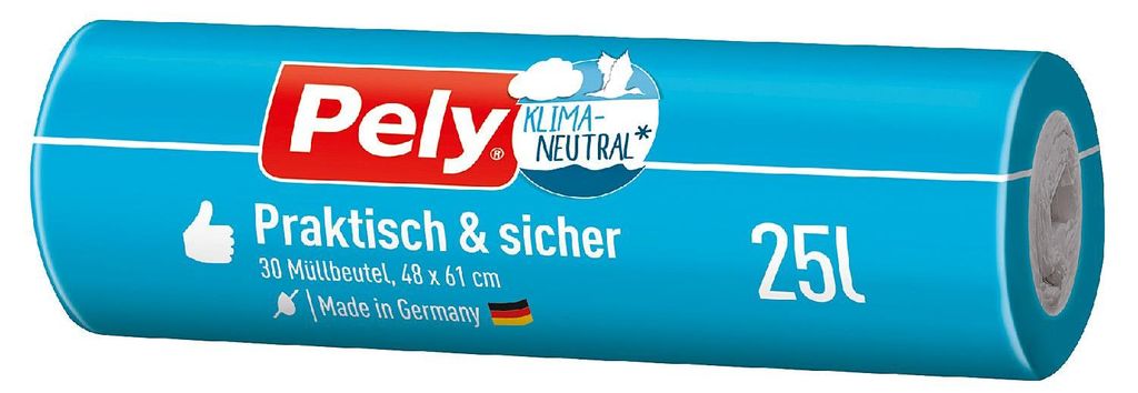 Pely Müllbeutel 25 ltr. 48x61 cm Klimaneutral 30 Stück Produktbild 