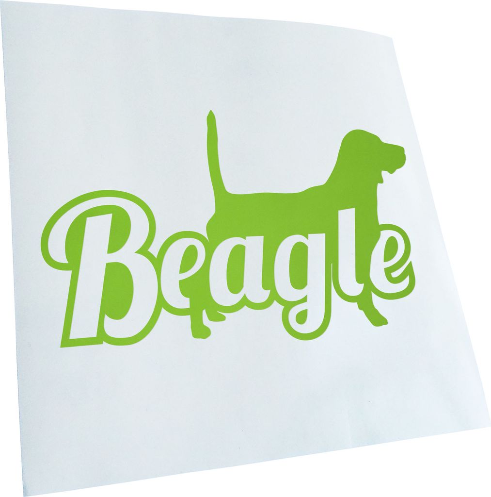 Kiwistar - Autoaufkleber - Beagle mit Name - Hund Heckscheibenaufkleber - Aufkleber für Auto Kfz Fahrrad, LKW, Truck Mofa