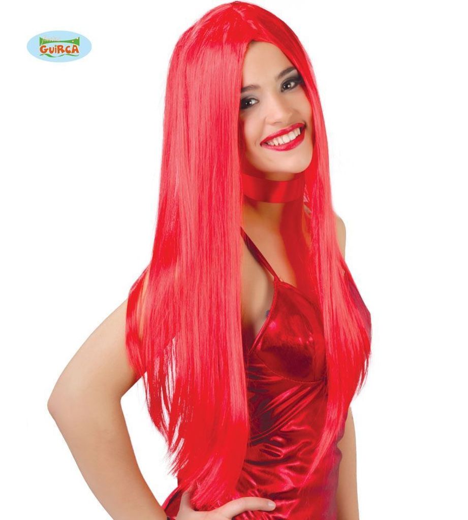 Strašidelná dlouhá paruka Halloween 2026 červená Obrázek produktu 