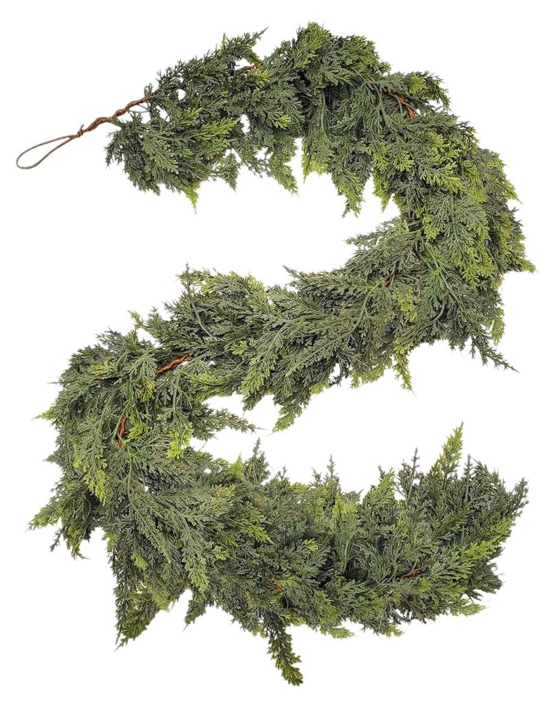 Künstliche Kiefernnadelgirlande (180/270 cm), UV-beständig, für Weihnachten, Norfolk-Kiefer, Rattan, künstliches Grün, Ranken, Kaminsims, Vera...