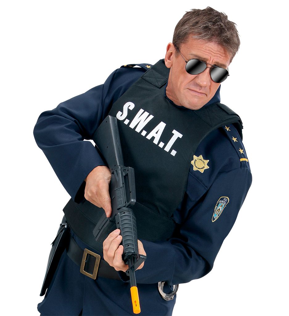 A Weste S SWAT T W Männerweste Undercover Polizei Set mit Zubehör