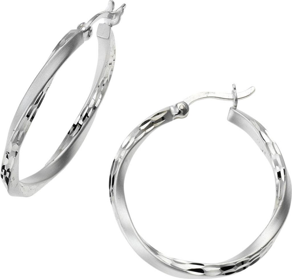 Creolen 925/- Sterling Silber rhodiniert 3,0 cm