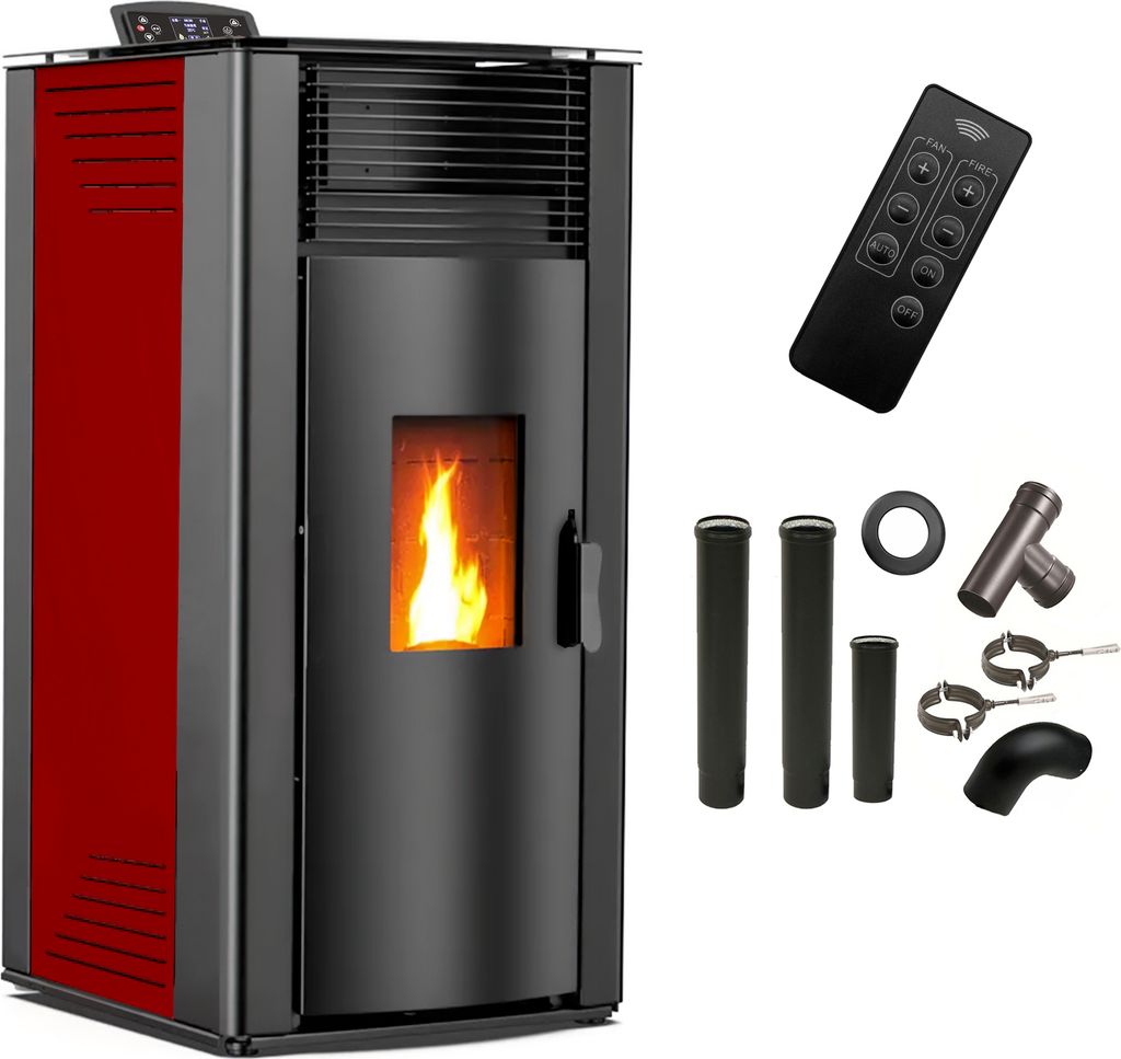 Estufa de pellets de aire Anita 12 kW Sannover Burdeos | Leroy Merlin