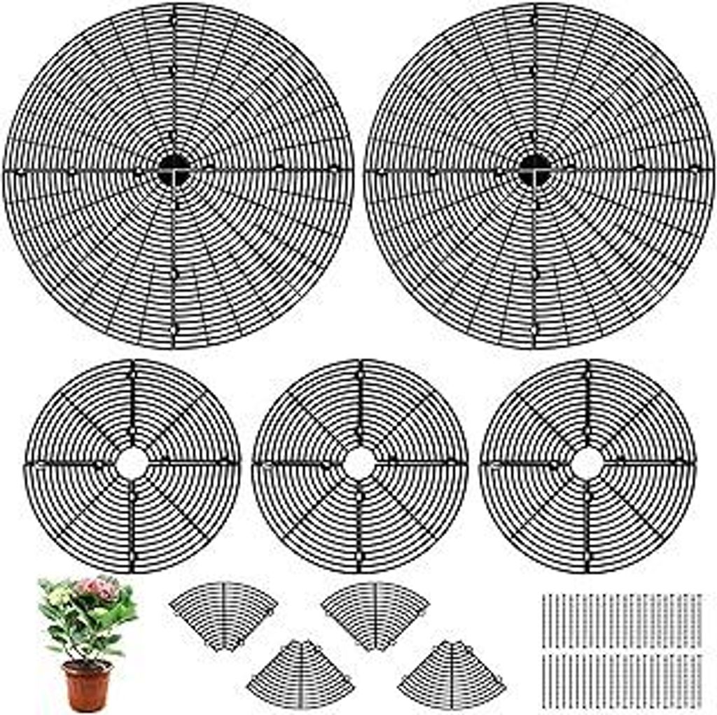 JMIATRY 5er-Set 30cm+52cm Blumentopfgitter, Blumentopf Abdeckung, Pflanzenschutzgitter Katze Blumentopfschutz Blumentopf Schutz vor Tieren und Kind...
