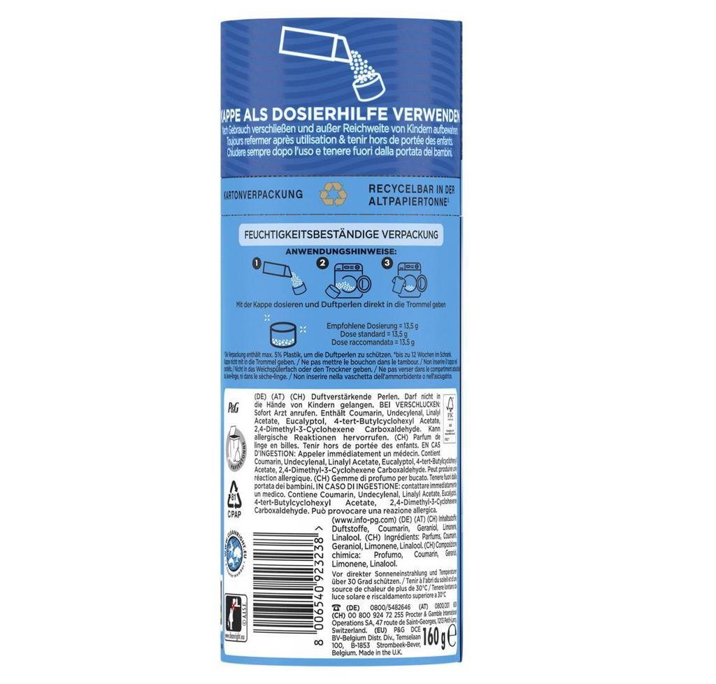 Lenor Wäscheparfüm Aprilfrisch, Flüssigkeit, 160 g, Frisch, Produktbild 