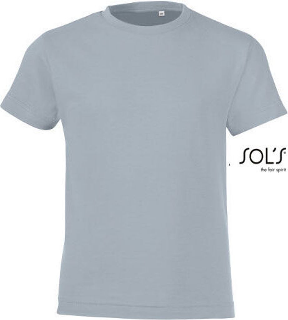 SOL ́S , Kids ́ Round Collar T-Shirt Regent Fit , Pure Grey , 8 Jahre (118/128)