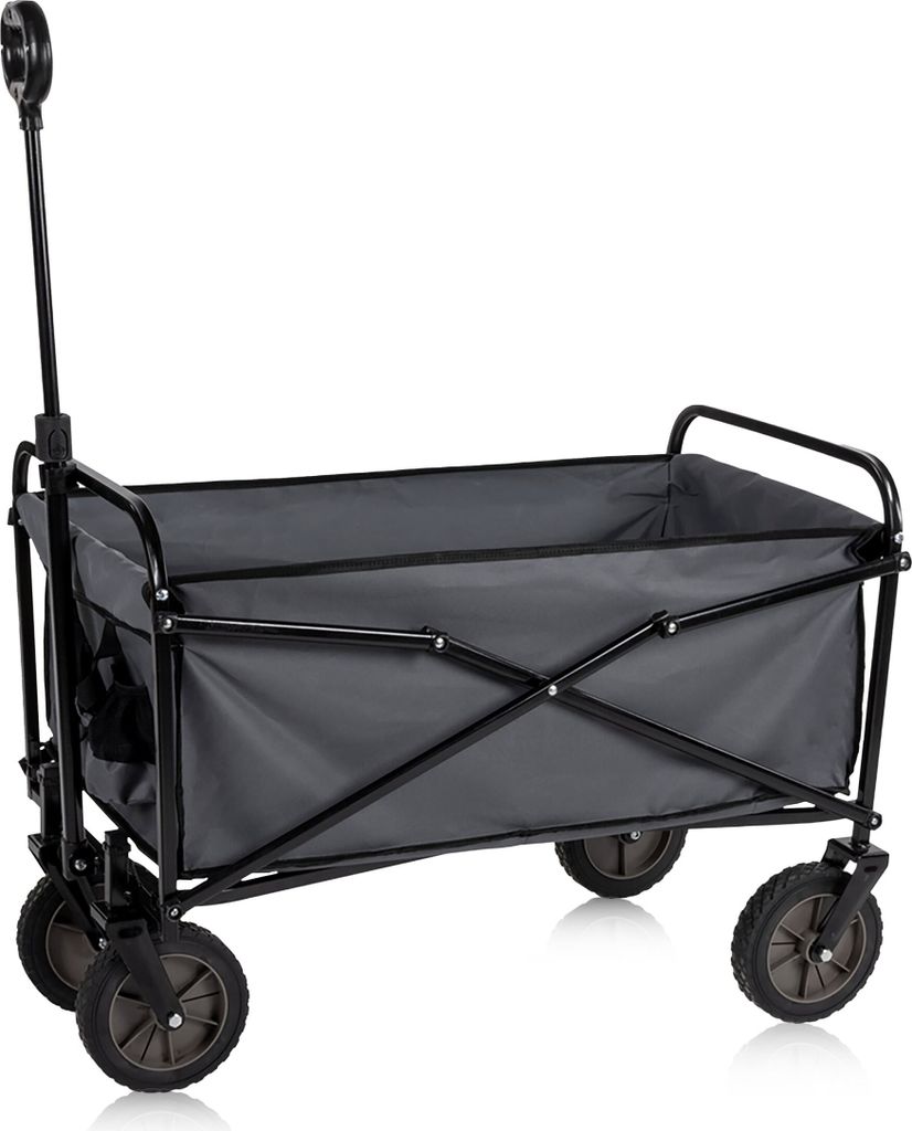 Camp Active Bollerwagen Faltbar - 70 kg - Strandwagen mit Belastbarkeit für Camping - Schwarz