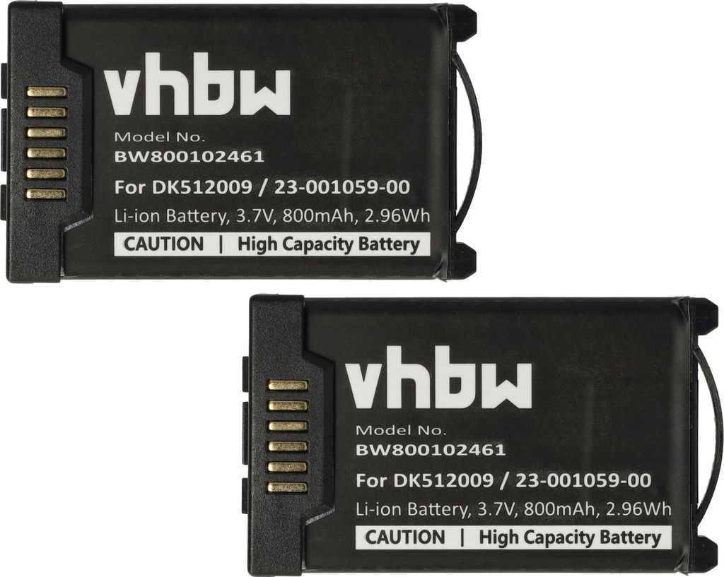 vhbw 2x Akku Ersatz für DK512009, 23-001059-00 für schnurlos Festnetz Telefon (800 mAh, 3,7 V, Li-Ion)