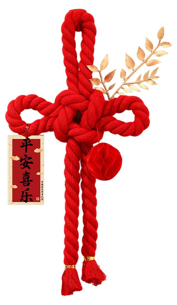 Chinesischer Wanzi-Knoten, roter Knoten, hängender Glücksbringer, Türgriff-Wandanhänger, Feng-Shui-Glücksbringer für das Frühlingsfest, Auto...