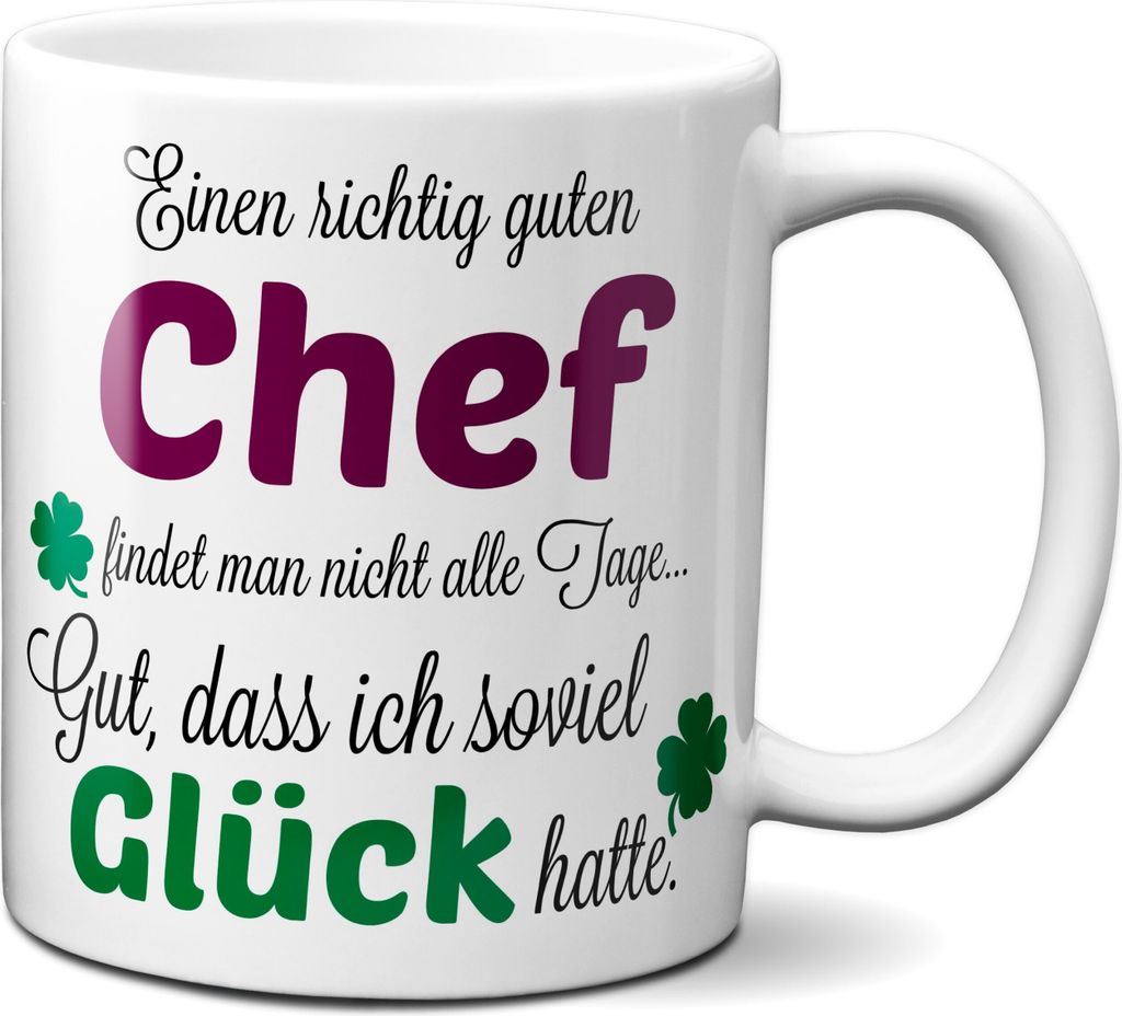 TassenKing Tasse - Einen richtig guten Chef - Danke sagen auf eine besondere Art. Tasse mit Spruch Kaffee Becher Geschenk Firma Job Arbeit Bester Chef