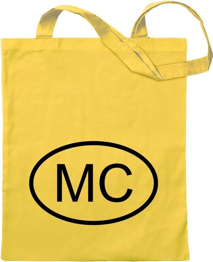Kiwistar - Baumwolltasche - gelb - Monaco MC - Tragetasche Stoffbeutel Umhängetasche Langer Henkel