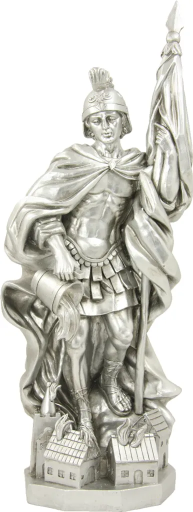 San Floriano 36cm FADEDA Argento | Statua Presepe Dipinta a Mano