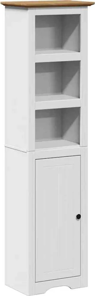 Armadietto Bagno Alto SYFAX BODO 44cm - Salvaspazio Legno e Bianco