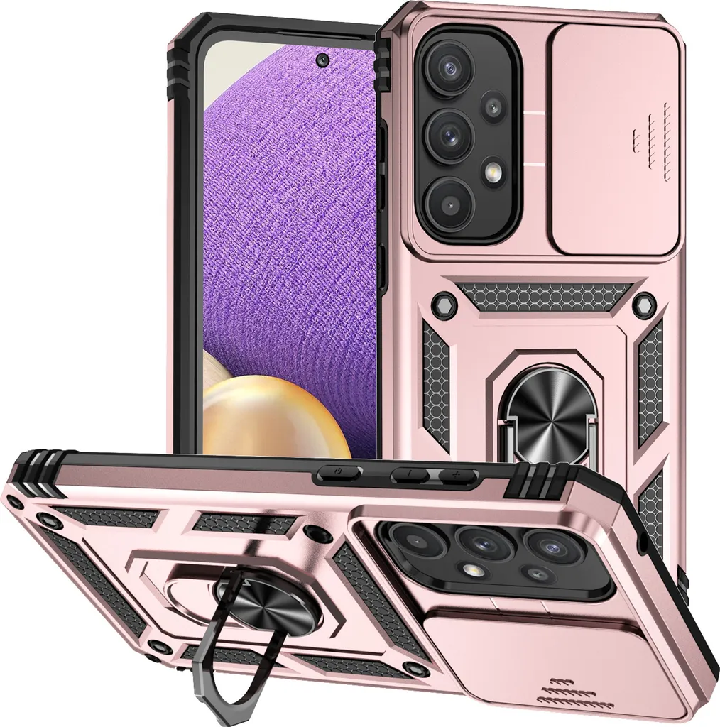 Custodia Rosa Samsung Galaxy A35 5G: Stile, Anello e Protezione Obiettivo