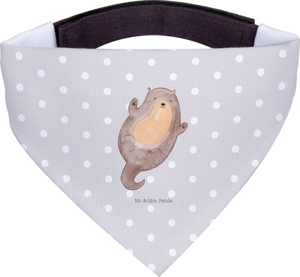 Mr. & Mrs. Panda Tuch Otter Umarmen - Grau Pastell - Geschenk, Optimistisch, Halstuch Für Hunde, gut Gelaunt, Seeotter See, Hallo, Hunde-Halstuch,...