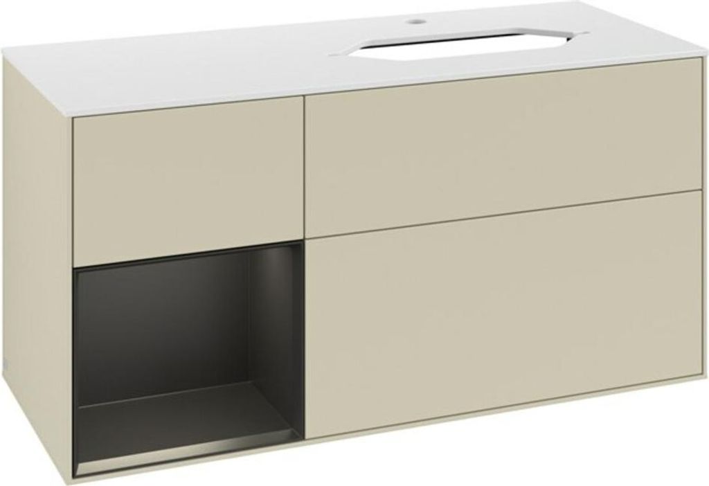 V&B Waschtischunterschrank Finion 120cm, Pl w m, Rg l b m Lac, si Gr m Lac