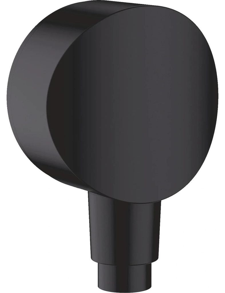 hansgrohe FixFit Wandanschluss S, mit Rückflussverhinderer, und Kunststoffanschlusswinkel, Mattschwarz, 1 Stk.