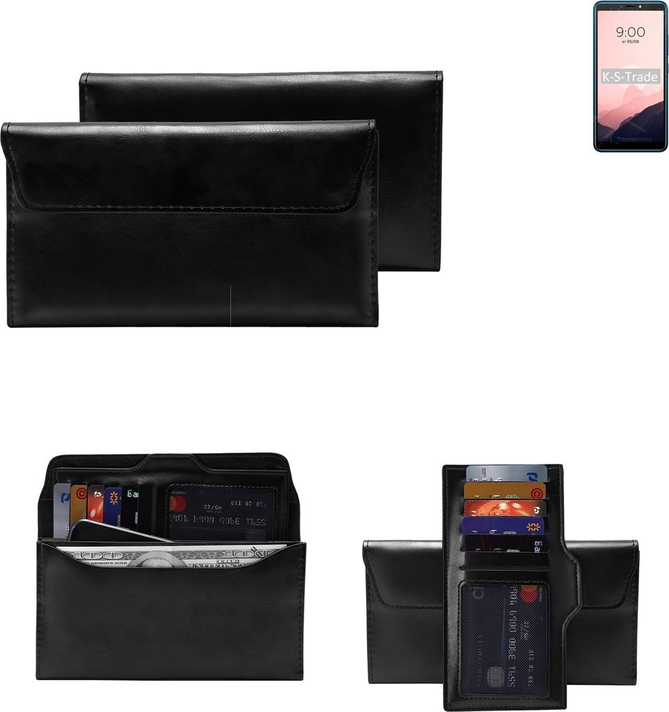 K-S-Trade Handy Hülle kompatibel mit BQ Mobile BQ-6030G Practic Schutz Hülle Tasche Schutz Case Handytasche Kunstleder schwarz, 1x
