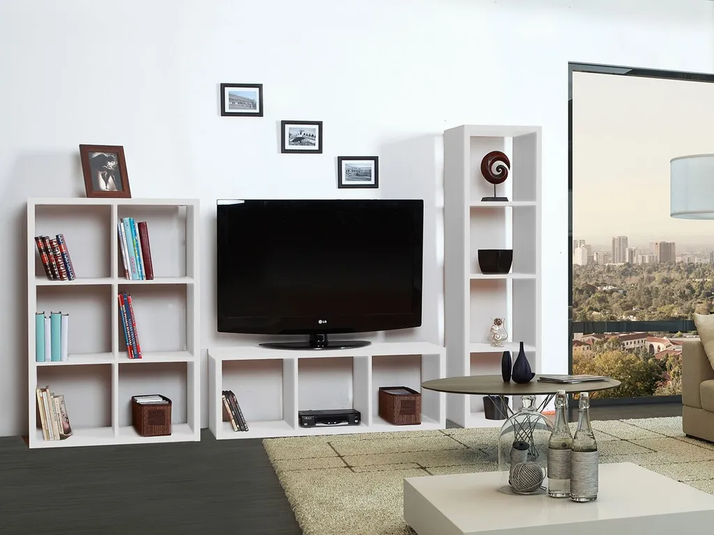 Meuble de rangement DATGEN blanc - Étagères murales pour livres et déco