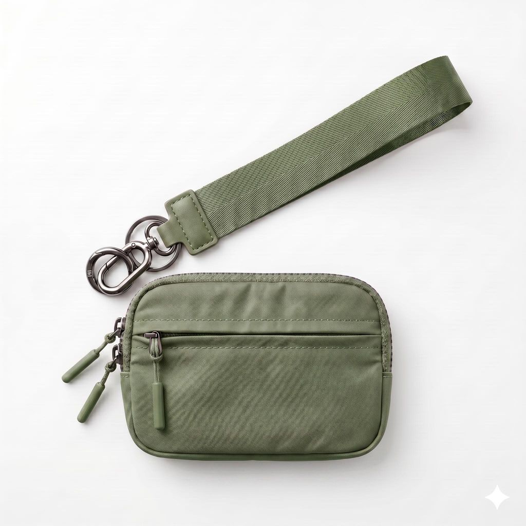 Kompaktní peněženka na zip s integrovaným kovovým háčkem, Obrázek produktu 