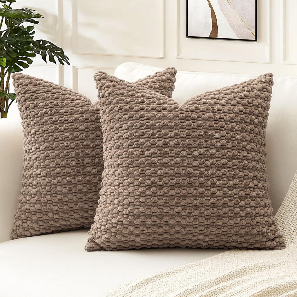 Kissenbezug aus Cord, strukturiert, 55 x 55 cm, geometrisches Muster, weiche Sofakissen, Kissen für Sofa, Schlafzimmer, Wohnzimmer, Büro, Zuhause...