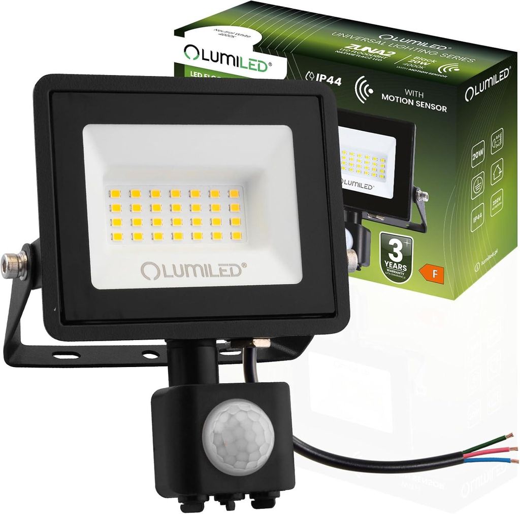 LUMILED LED Strahler 20W Außenstrahler 1800Lm Fluter Strahler Außen IP44 spritzwasserdicht 4000K Neutralweiß Scheinwerfer Flutlichter Bewegungss...