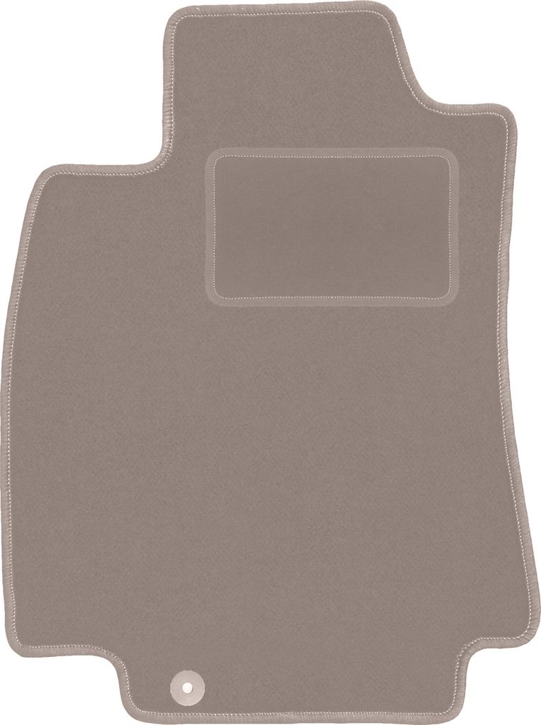 Fahrerfußmatte Velours beige passend für Nissan Tiida C11 (2004-2012, Schrägheck, Limousine) – mit Befestigungen – passgenau