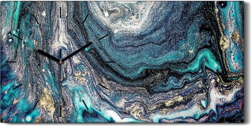 Wandkunst Leinwand Bild Uhr Geräuschlos Kunstdruck 60x30 Malerei Abstrakte Kunst - schwarze Hände