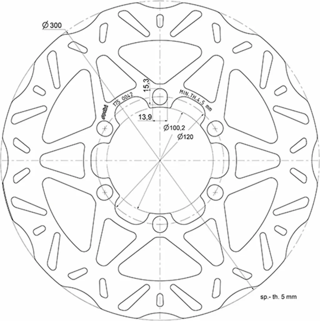 Disque de frein POLINI D.300 pour PIAGGIO BEVERLY 300 350 - Performance