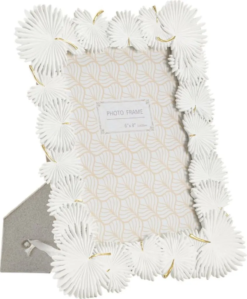 Mauro Ferretti Portafoto Palm Leaf 15x20 Bianco Opaco - Home Decor Luxury