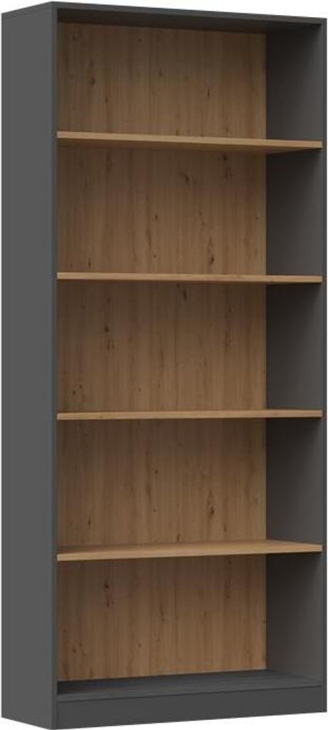 Klassisches Bücherregal R80 mit großzügigem Stauraum | Handwerkliche Eiche | 182x80x30 cm
